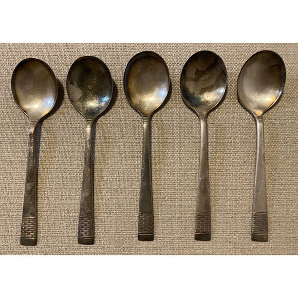 Vtg National Silver Co Silverware King Edward Cavalcade 22 Pc Set Need Polishing - Picture 7 of 16